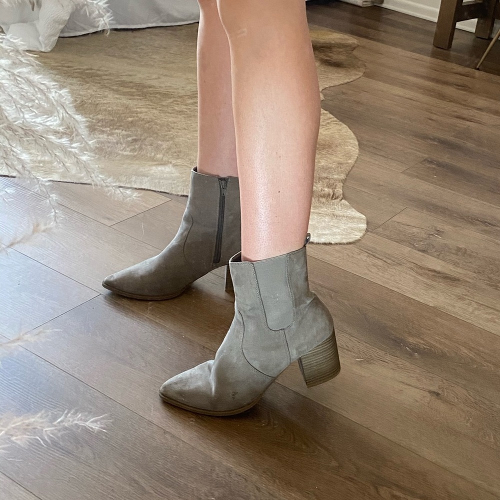 Grey ankle boots